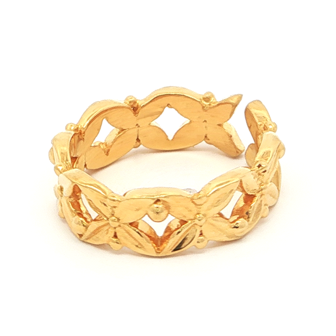Gold-Plated Floral Eternity Band