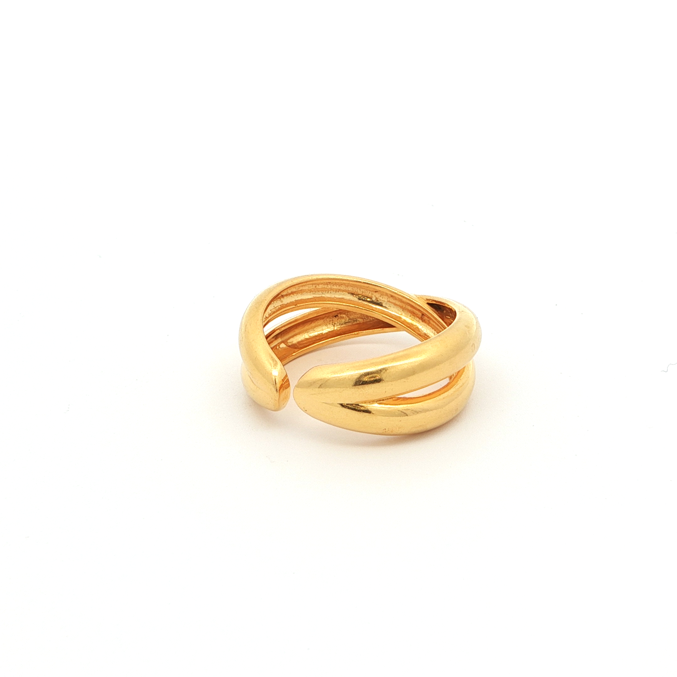 Gold-Plated Adjustable Crossover Ring