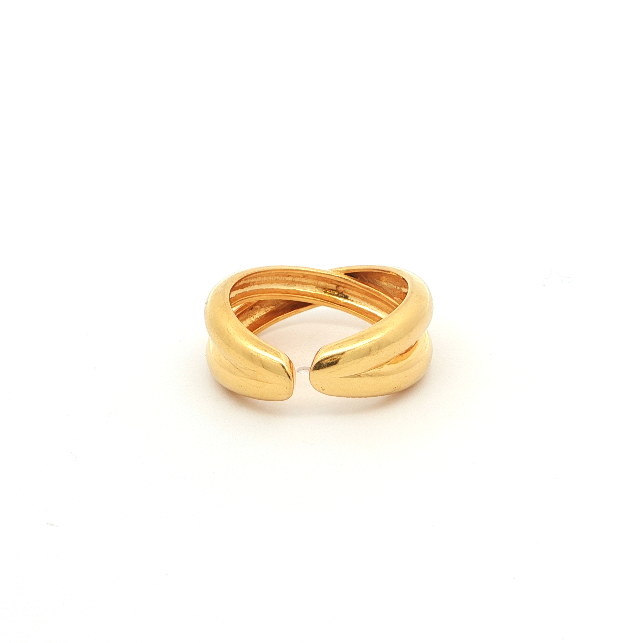 Gold-Plated Adjustable Crossover Ring