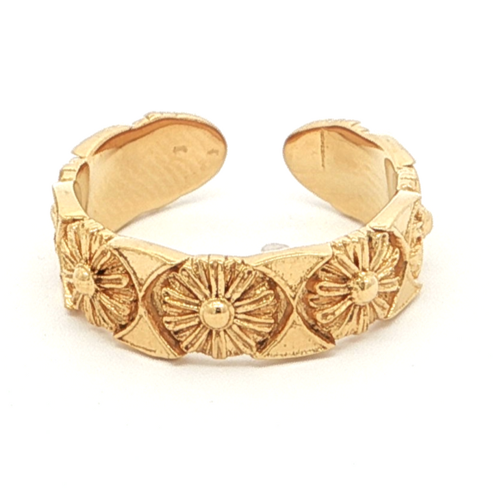 Gold Plated Floral Band Ring