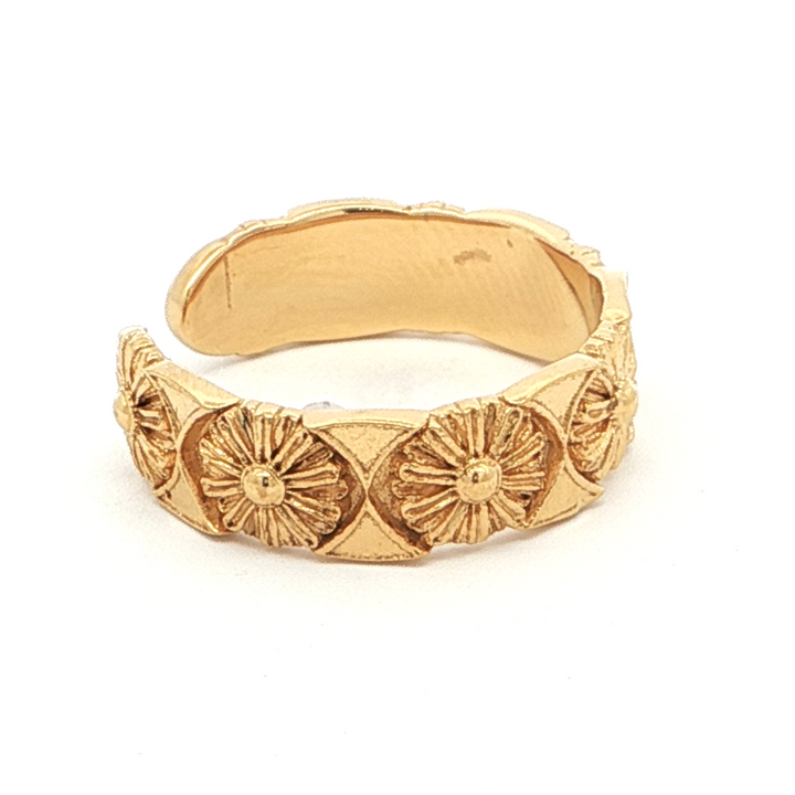 Gold Plated Floral Band Ring