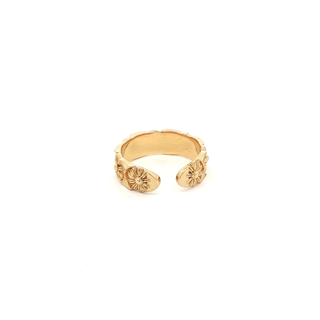 Gold Plated Floral Band Ring