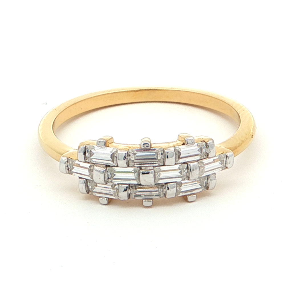 Gold Plated Baguette Diamond Ring