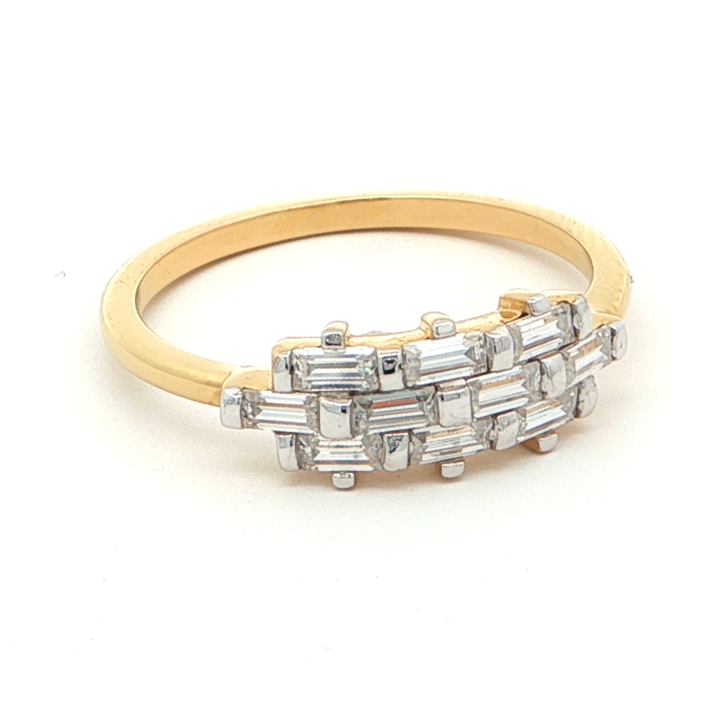 Gold Plated Baguette Diamond Ring