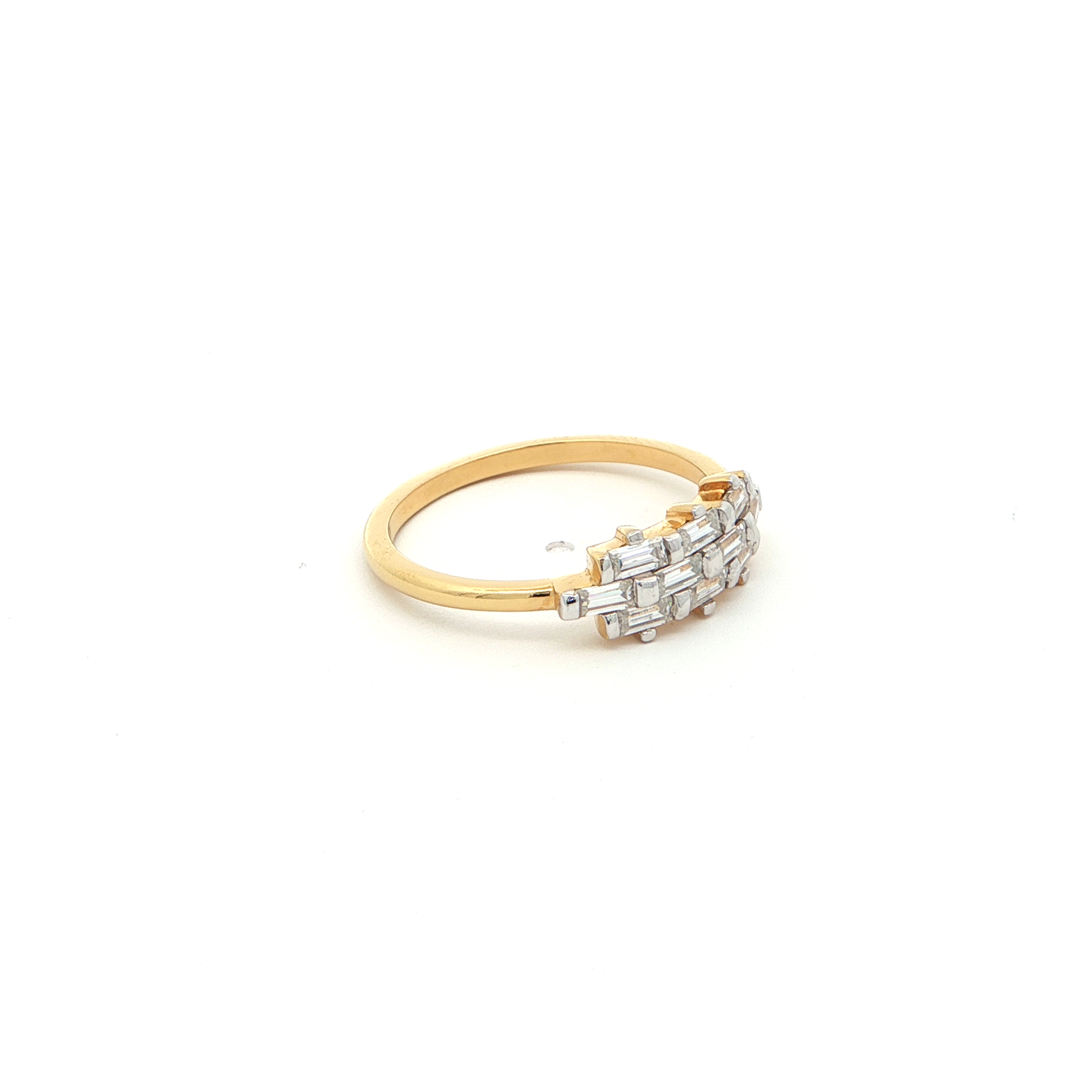 Gold Plated Baguette Diamond Ring