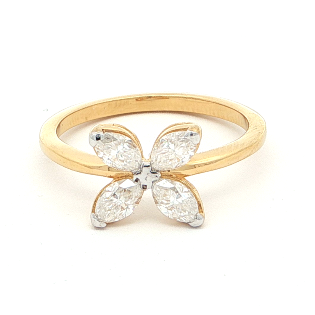 Floral Ring with Monzonite Diamond