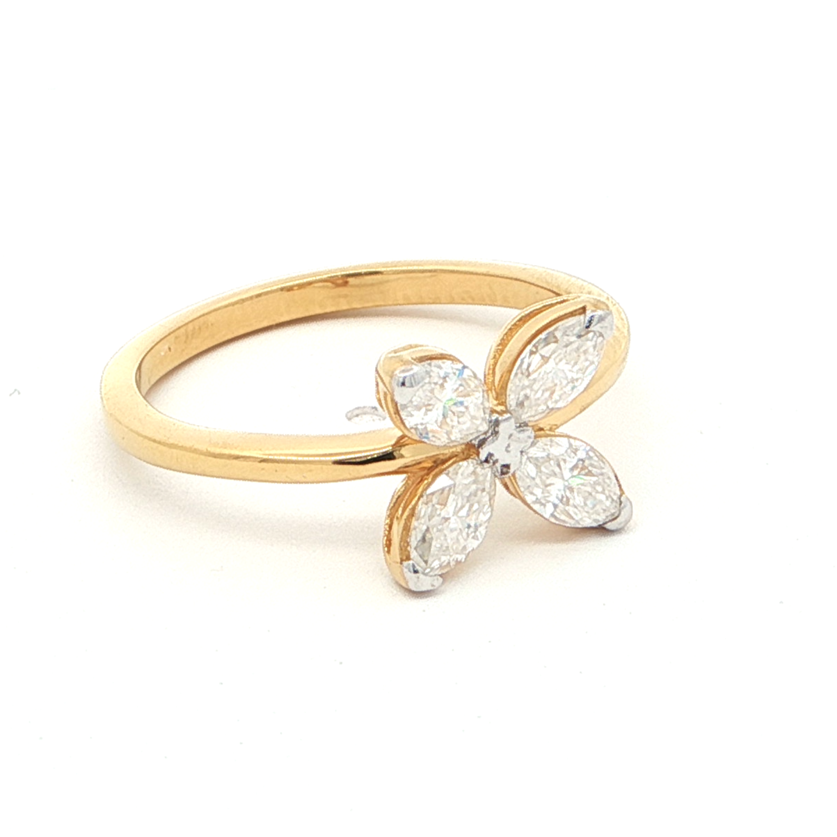 Floral Ring with Monzonite Diamond