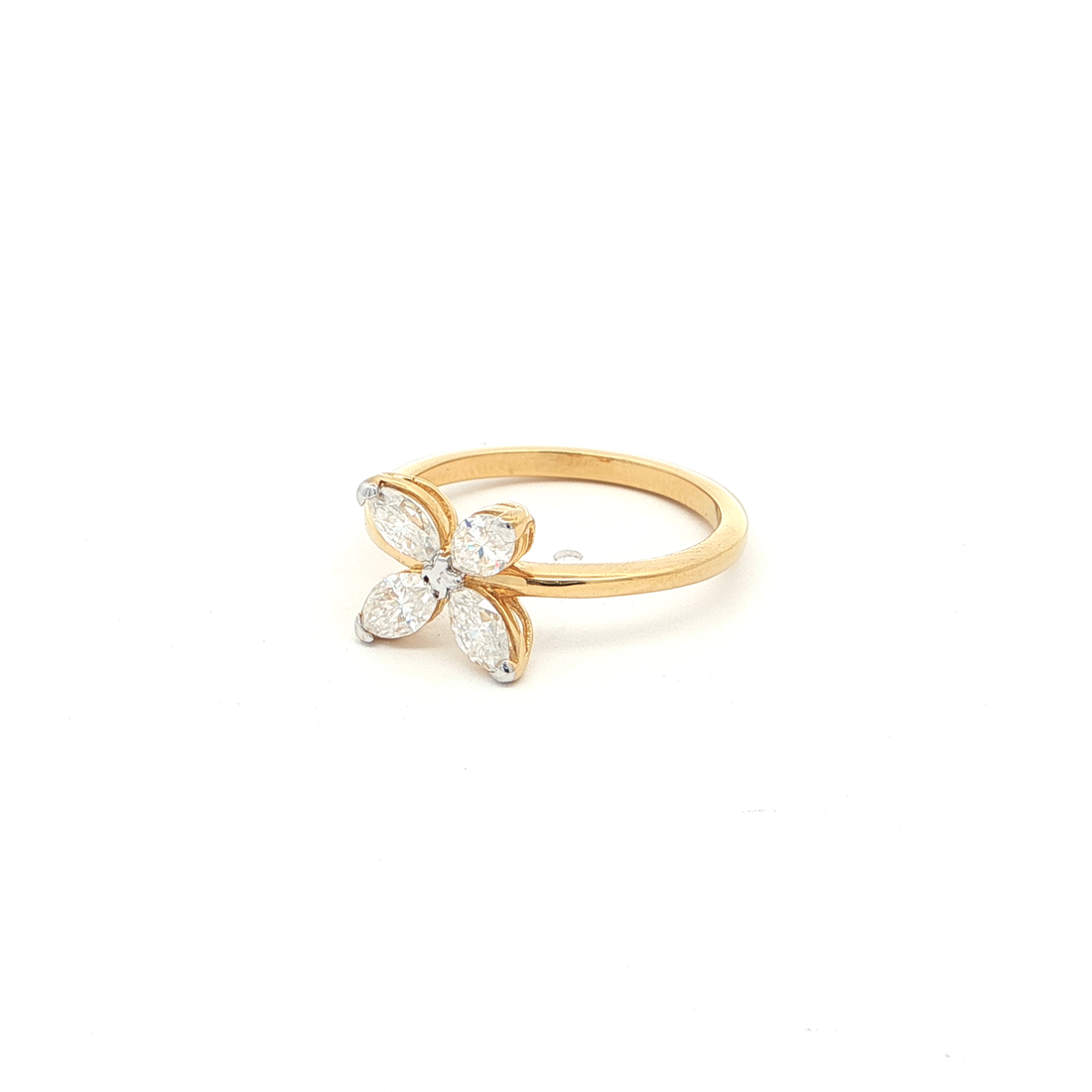 Floral Ring with Monzonite Diamond