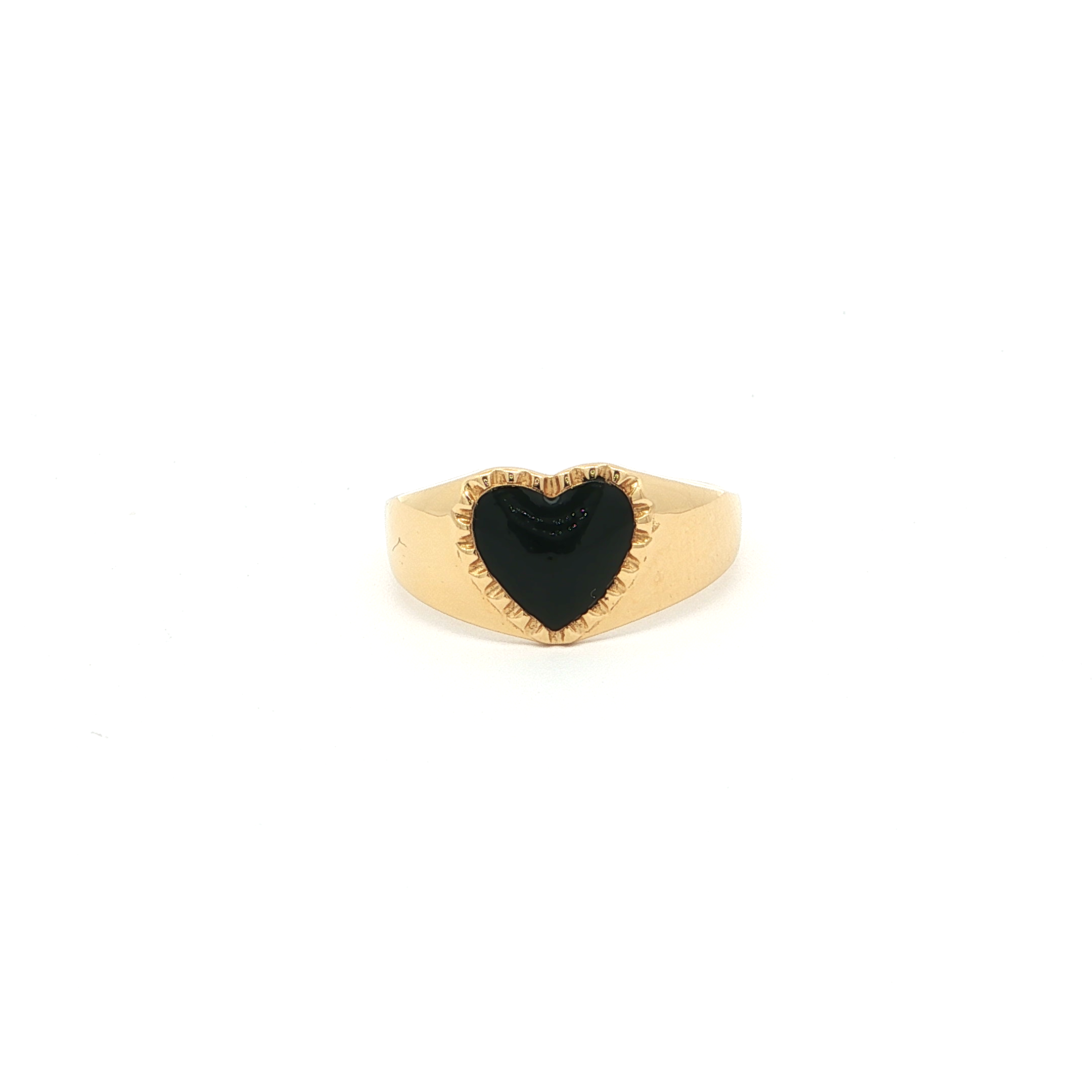 Black Enamel Heart Ring