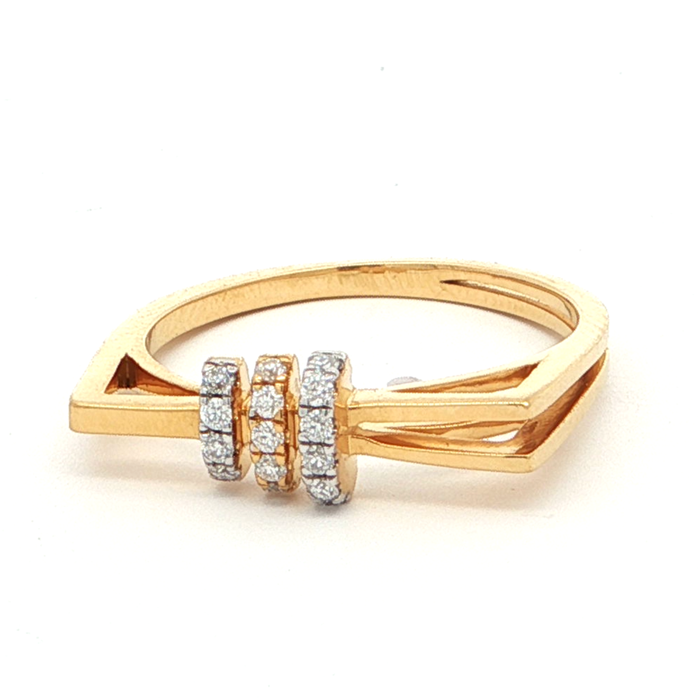 Triple Bar Monzonite Diamond Ring