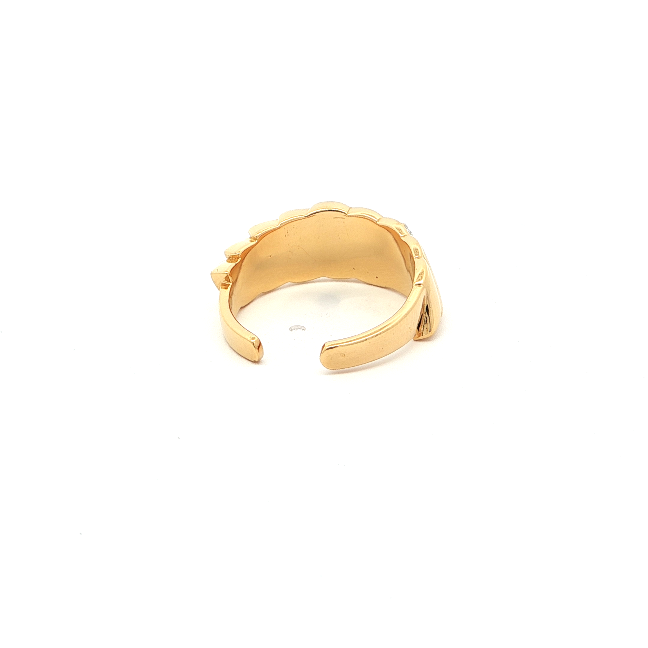 Gold-Plated Adjustable Monzonite Diamond Ring