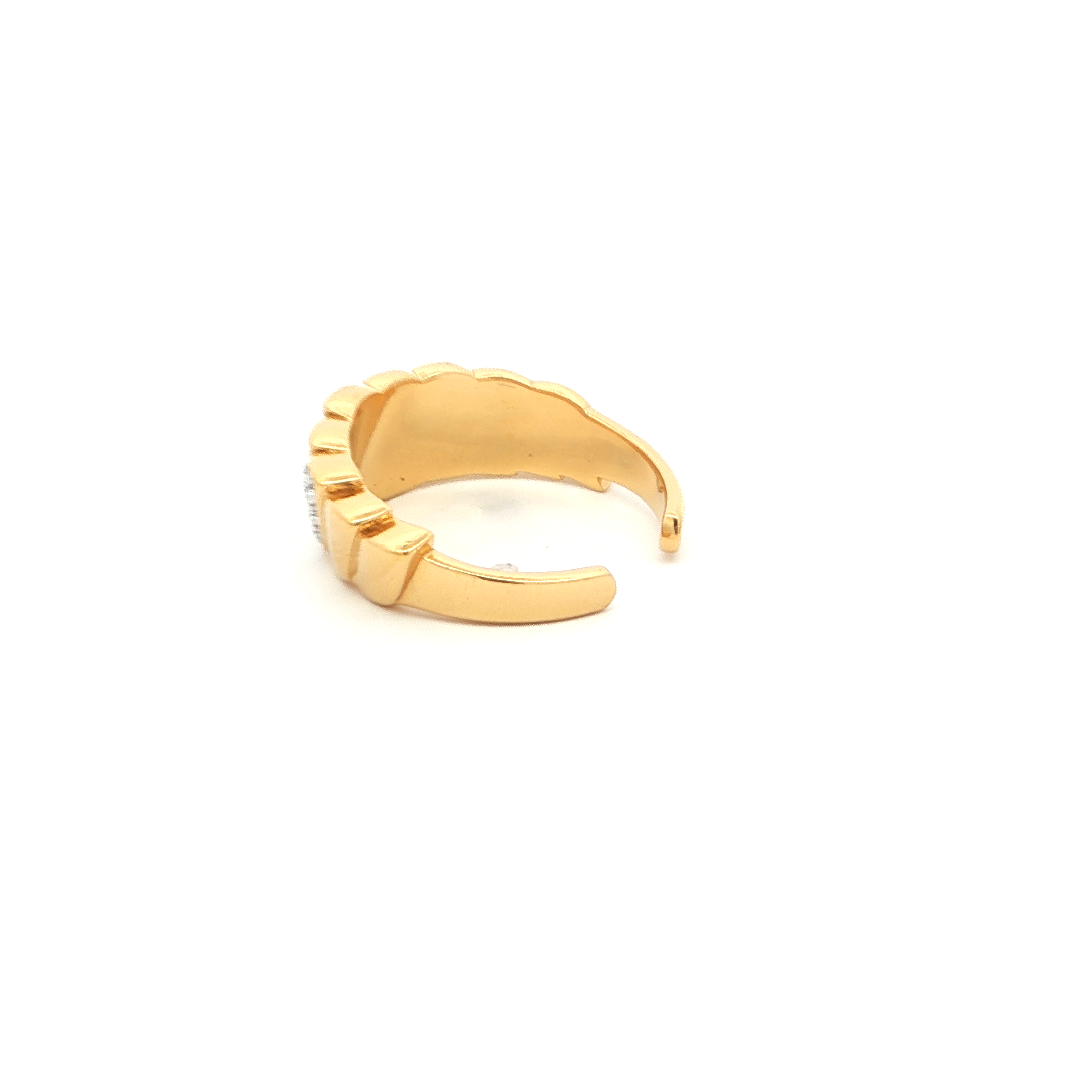 Gold-Plated Adjustable Monzonite Diamond Ring