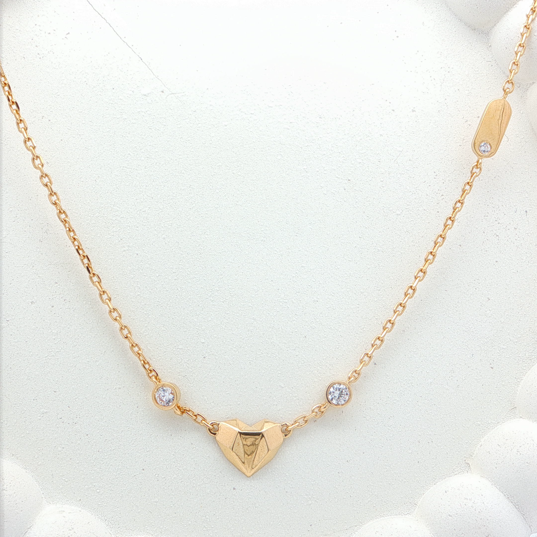 Heart Monzonite Necklace