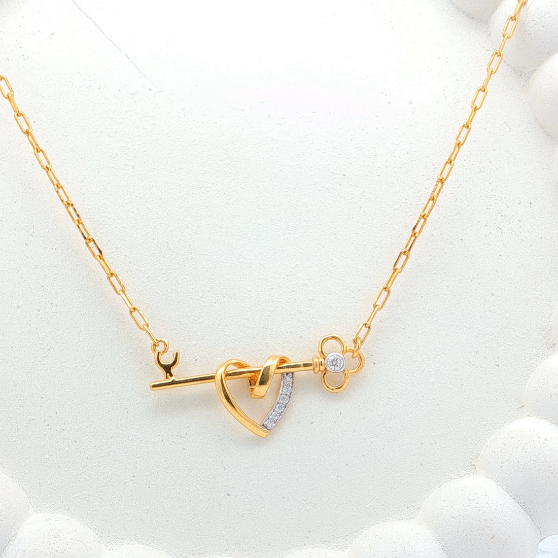 Heart & Key Pendant | Gold Plated