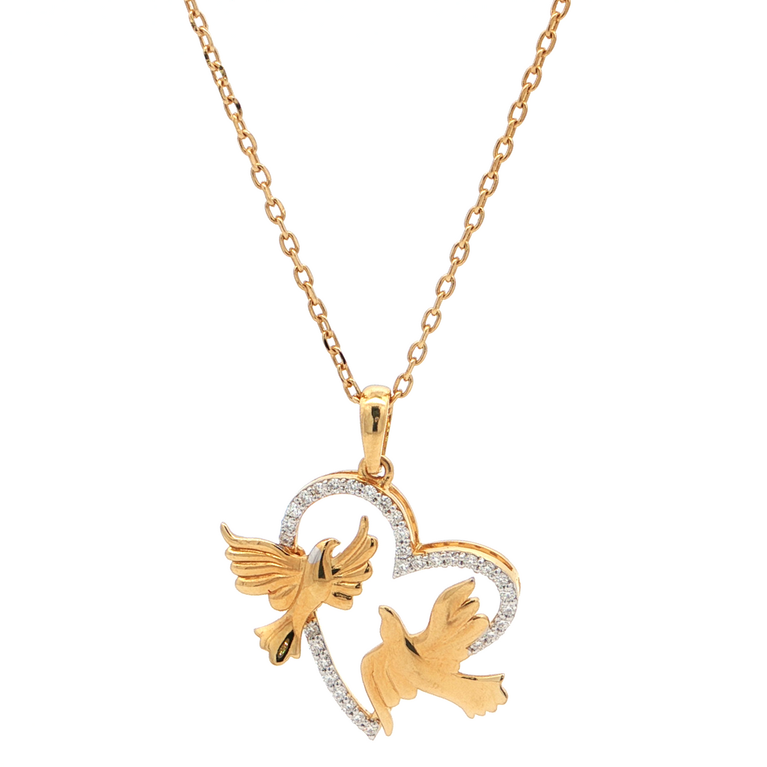 Love birds Heart Monzonite Pendant