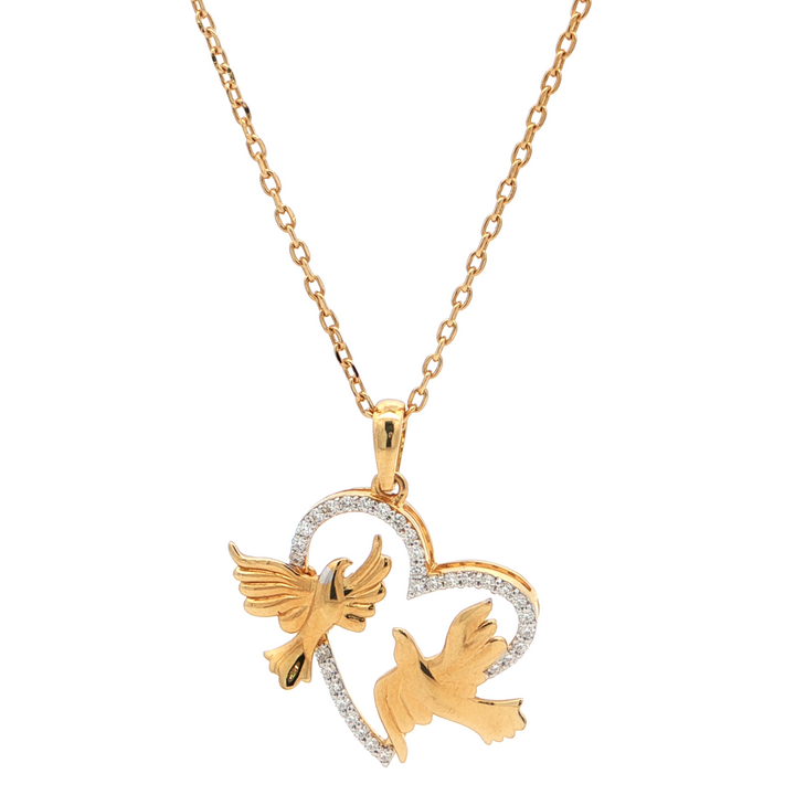 Love birds Heart Monzonite Pendant