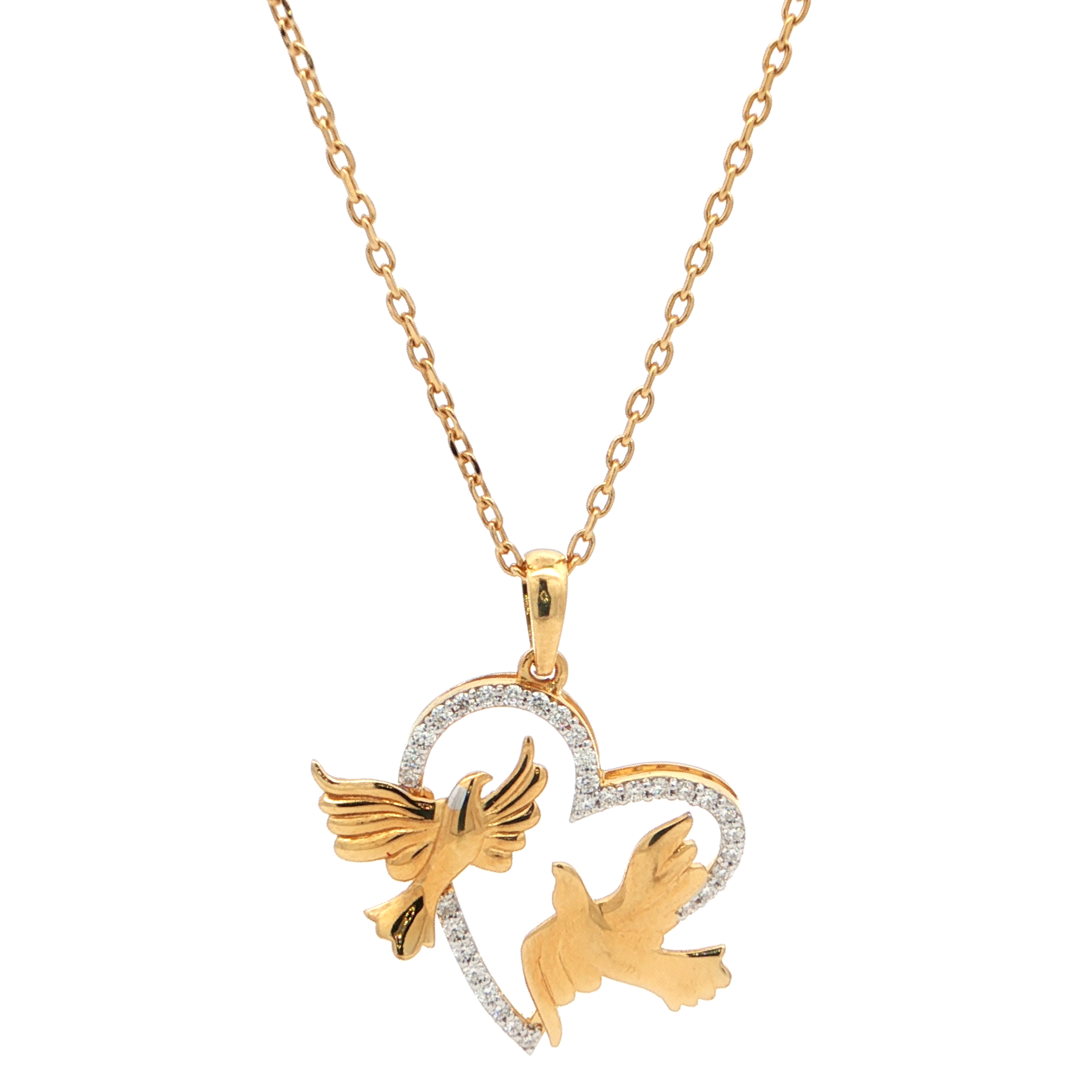 Love birds Heart Monzonite Pendant