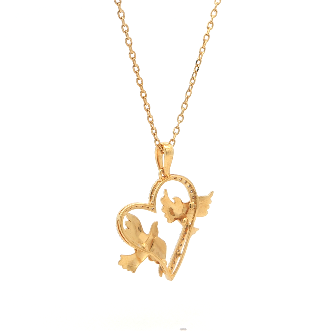 Love birds Heart Monzonite Pendant