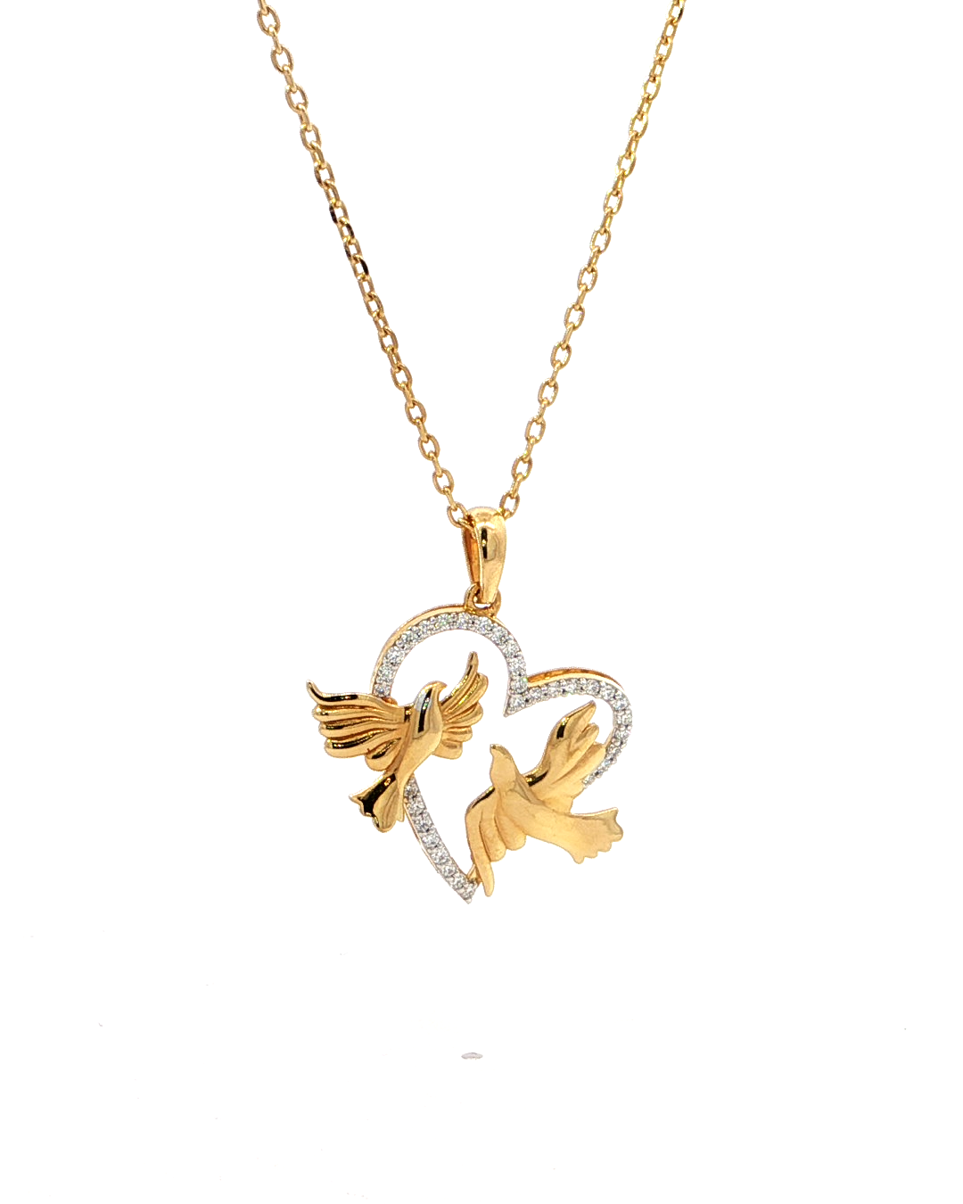 Love birds Heart Monzonite Pendant