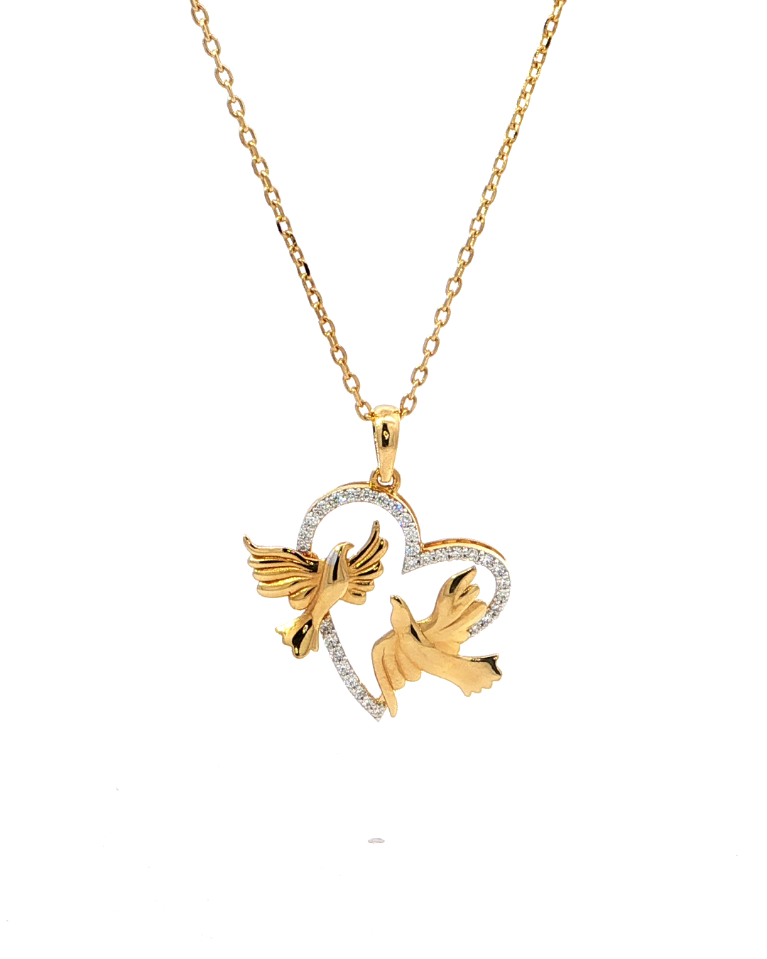 Love birds Heart Monzonite Pendant