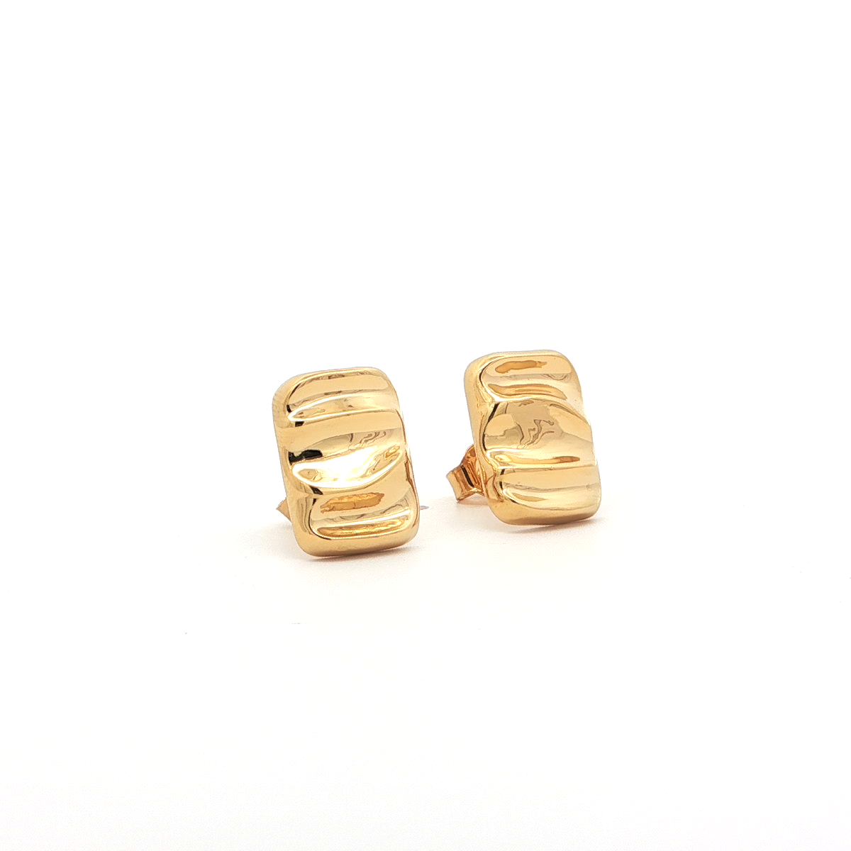 Bold Rectangle Textured Stud Earrings