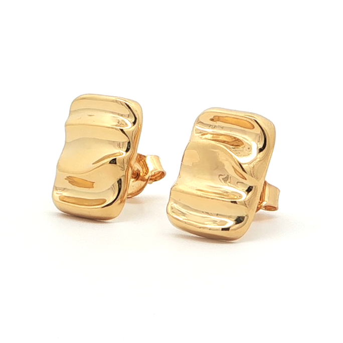 Bold Rectangle Textured Stud Earrings