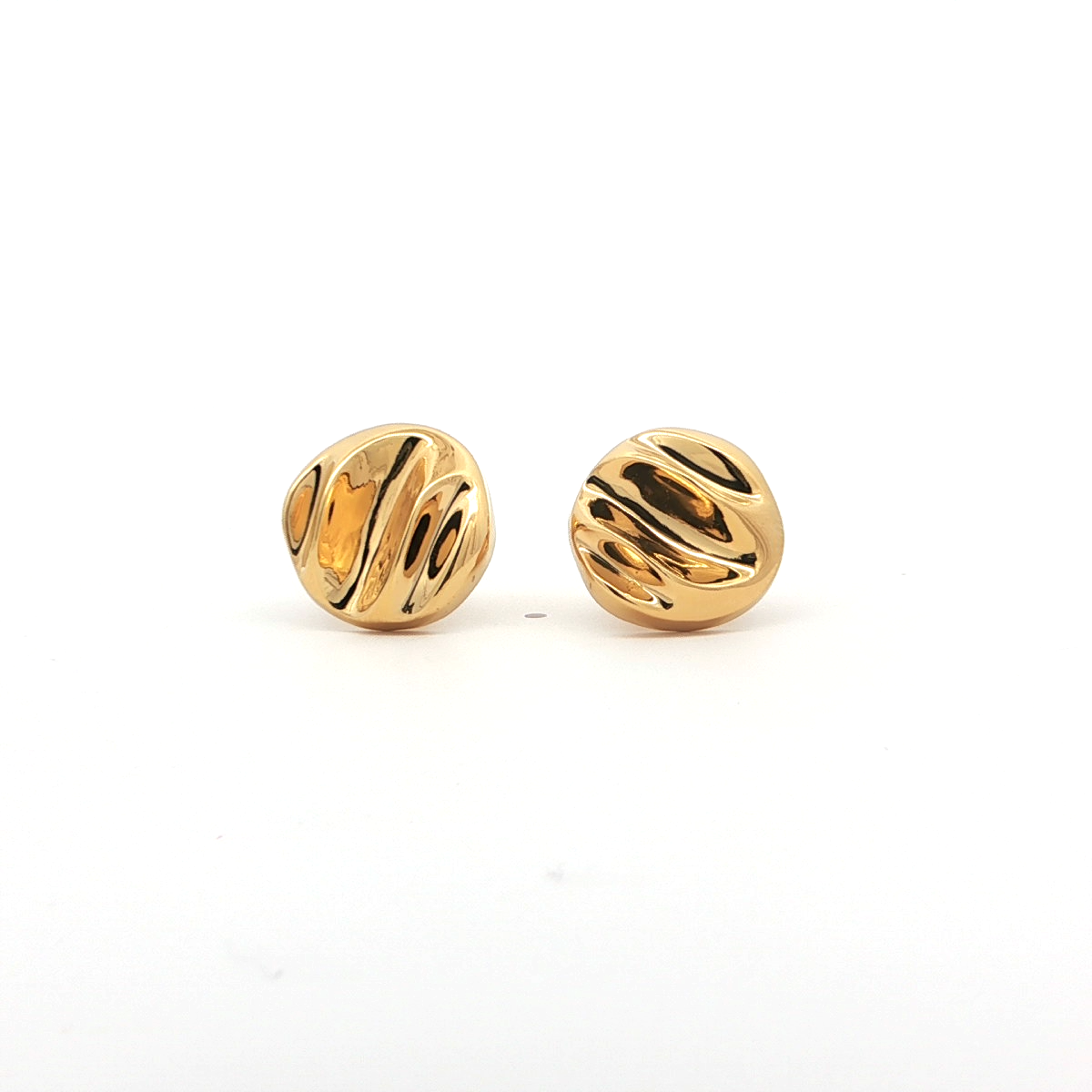Bold Round Textured Stud Earrings