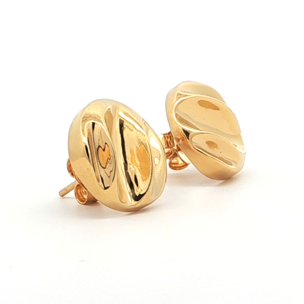 Bold Round Textured Stud Earrings