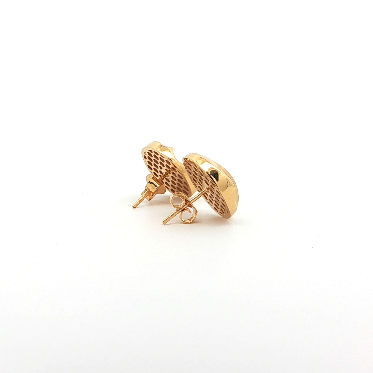 Bold Round Textured Stud Earrings