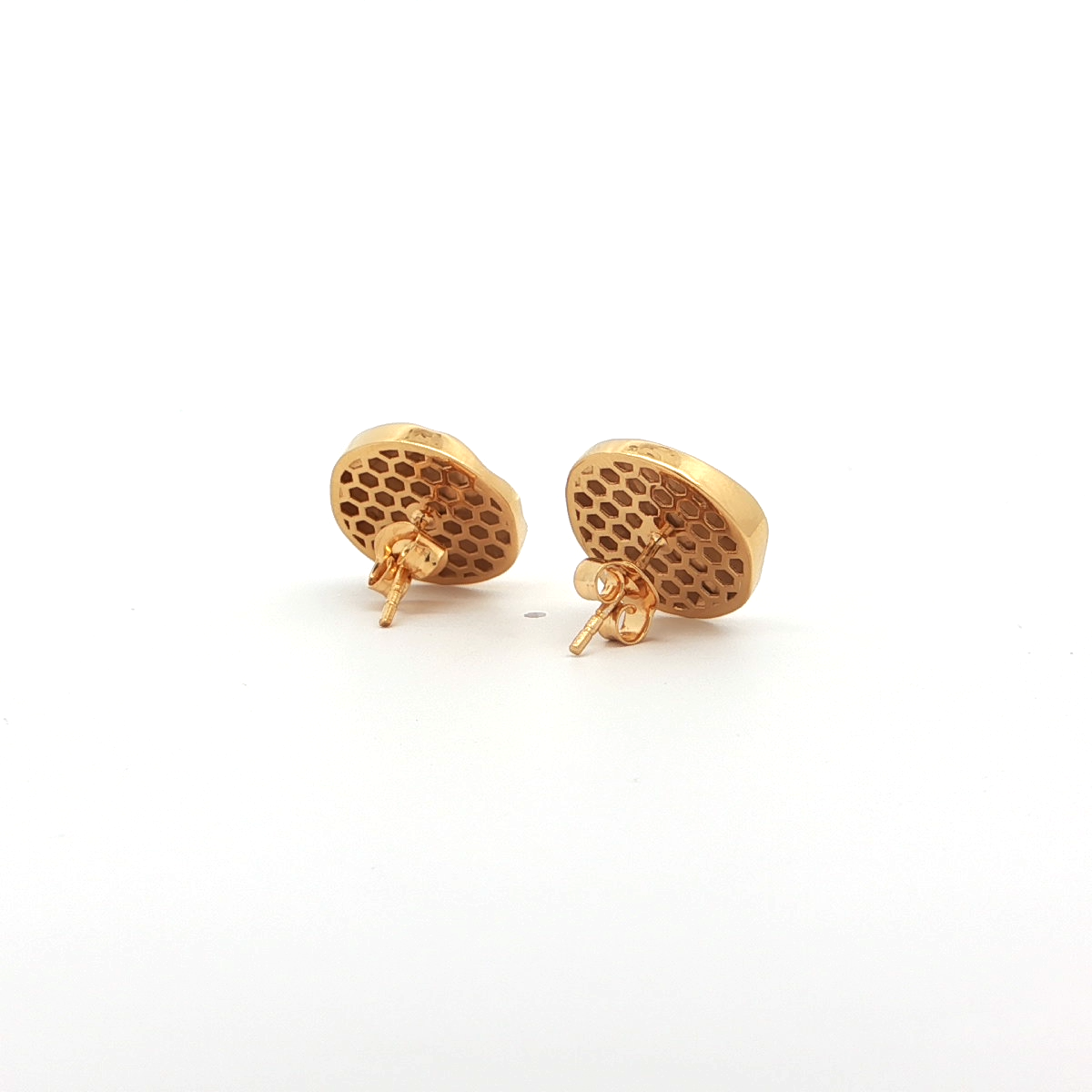 Bold Round Textured Stud Earrings