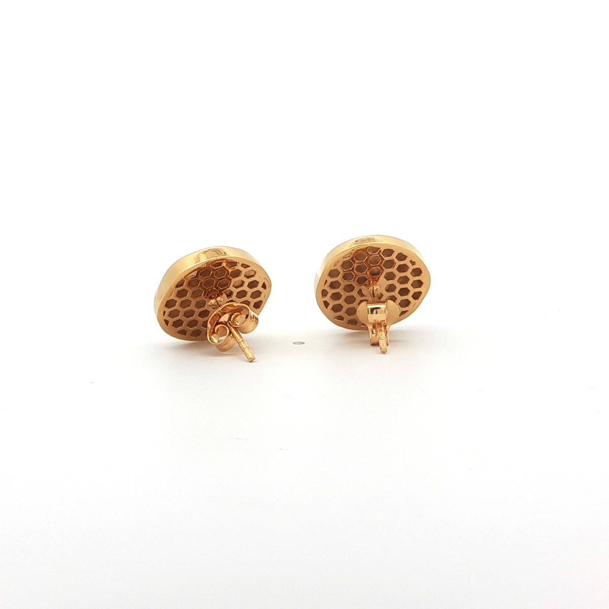 Bold Round Textured Stud Earrings