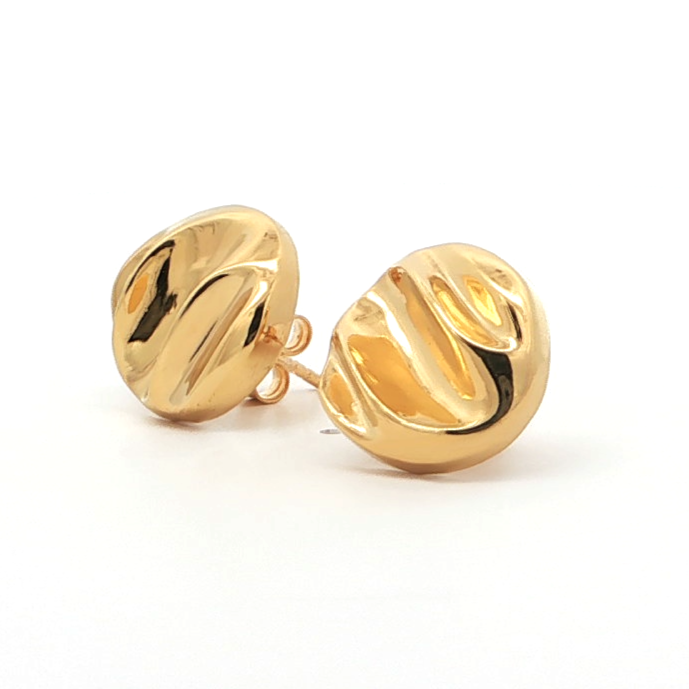 Bold Round Textured Stud Earrings