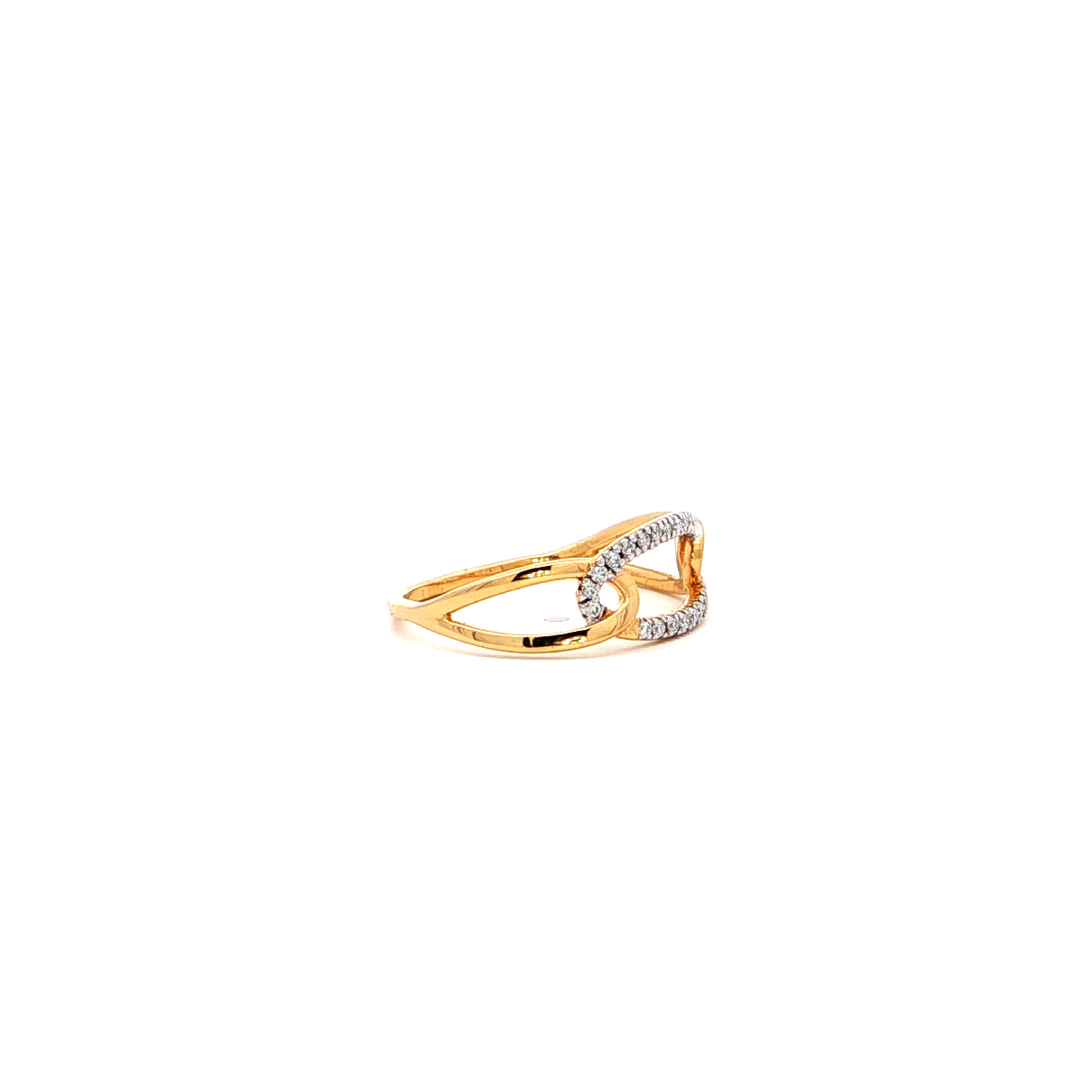 Interlinked Oval Monzonite Diamond Ring
