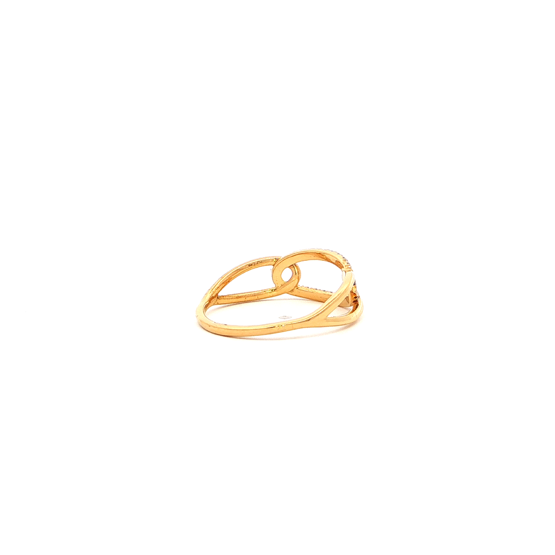 Interlinked Oval Monzonite Diamond Ring