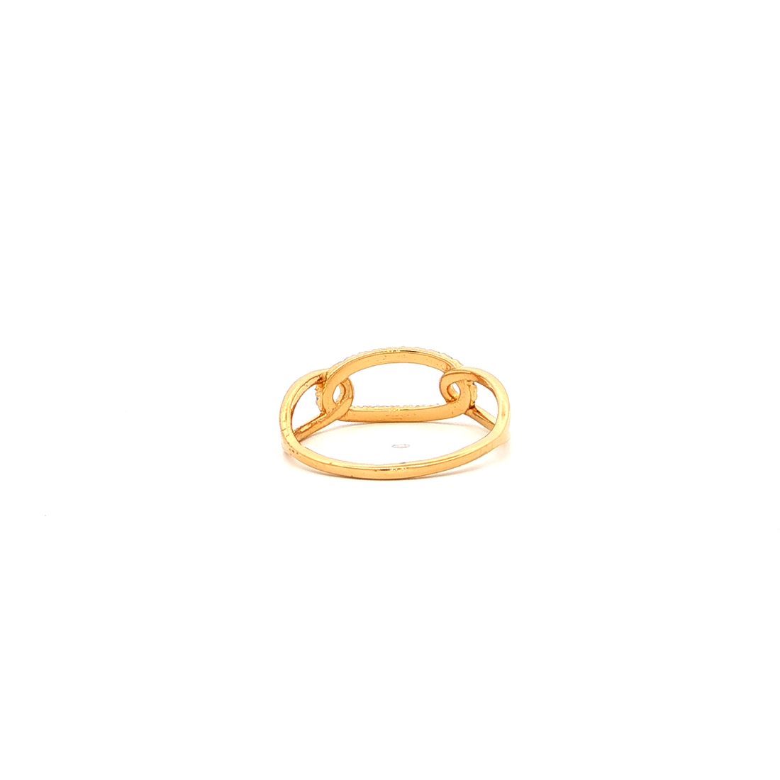Interlinked Oval Monzonite Diamond Ring