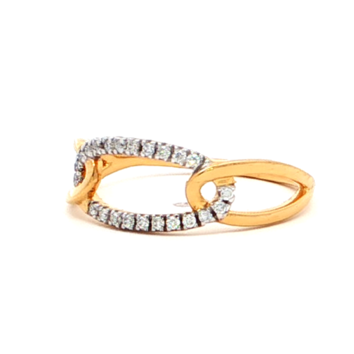 Interlinked Oval Monzonite Diamond Ring