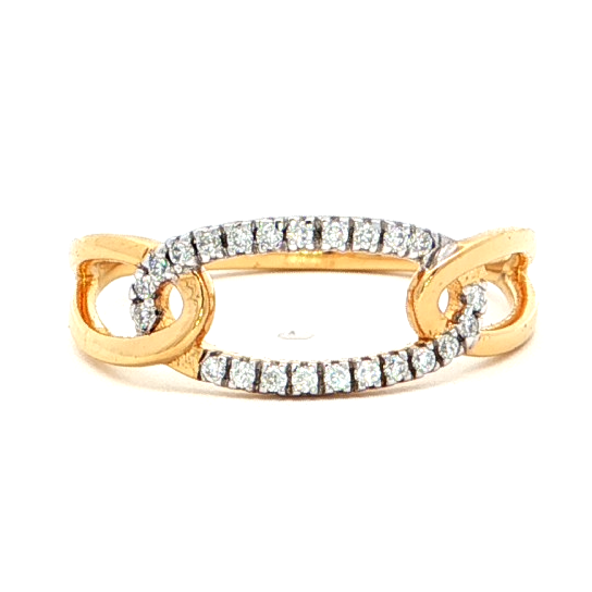Interlinked Oval Monzonite Diamond Ring