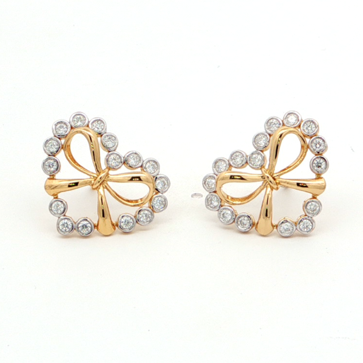Bow Heart Stud Earrings