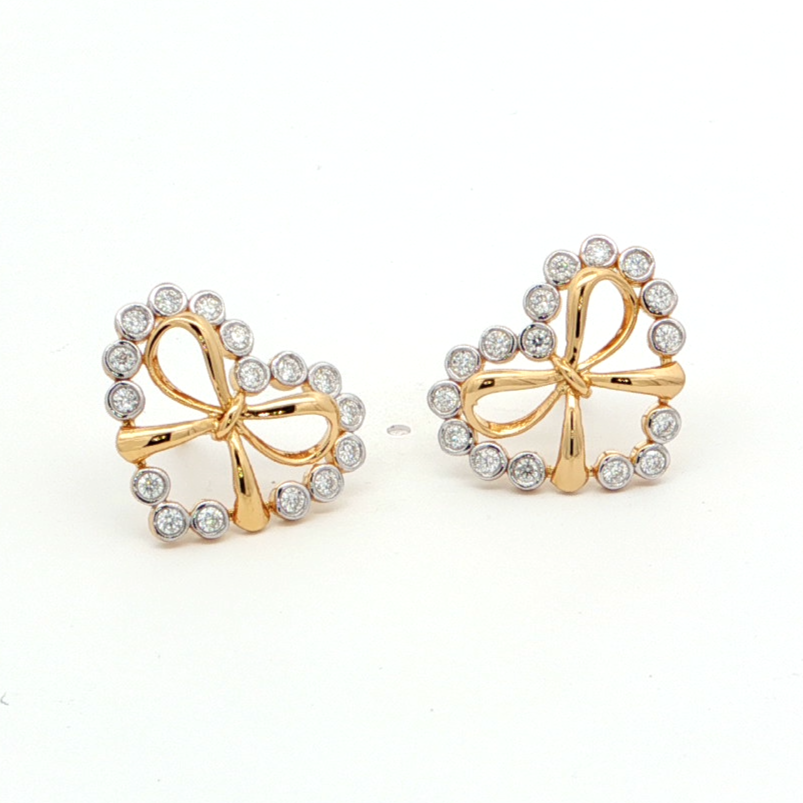 Bow Heart Stud Earrings