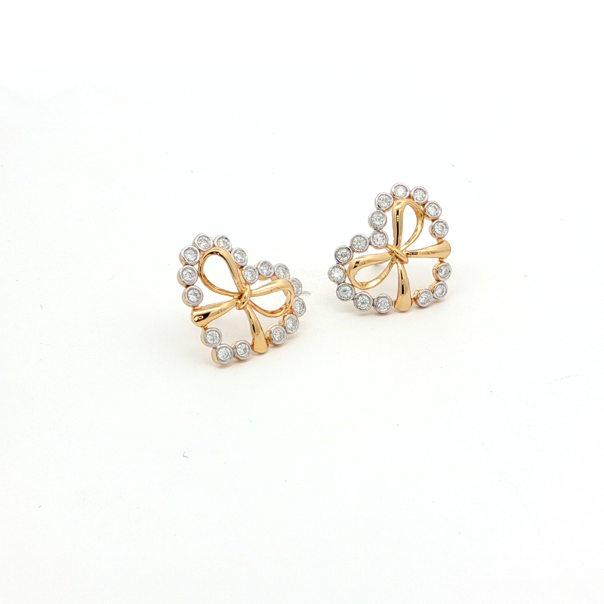 Bow Heart Stud Earrings