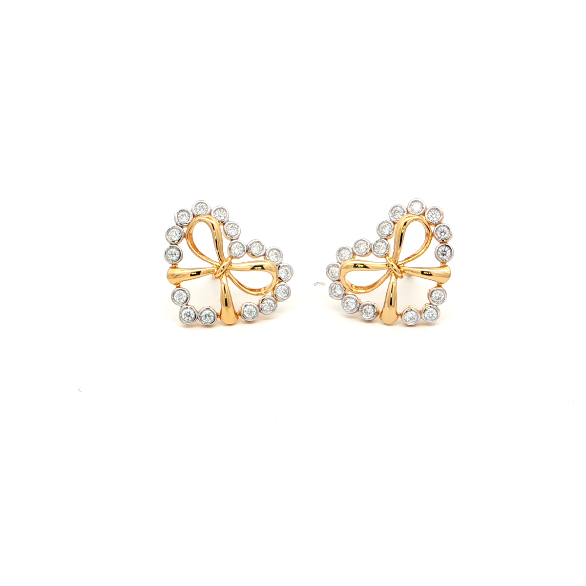 Bow Heart Stud Earrings