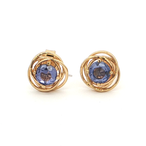Tanzanite Nest Stud Earrings