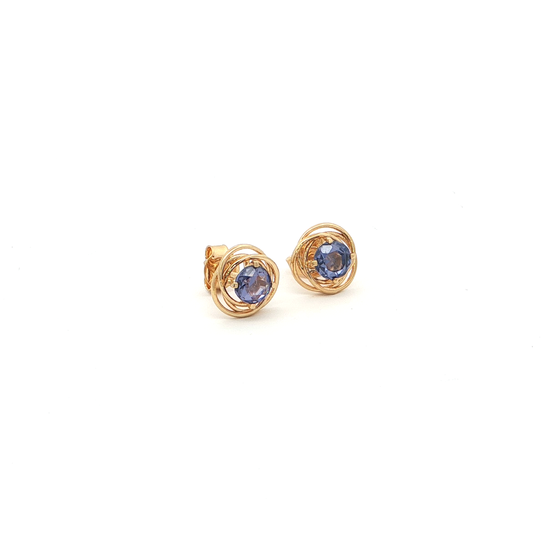 Tanzanite Nest Stud Earrings