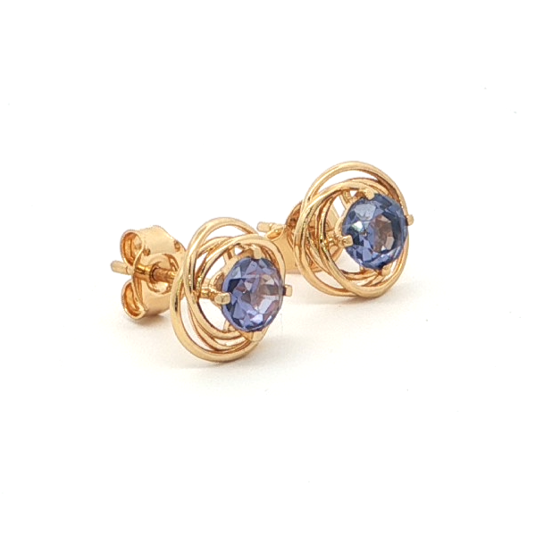 Tanzanite Nest Stud Earrings