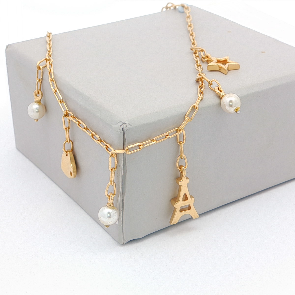 Paris Charm Bracelet | Gold Plated