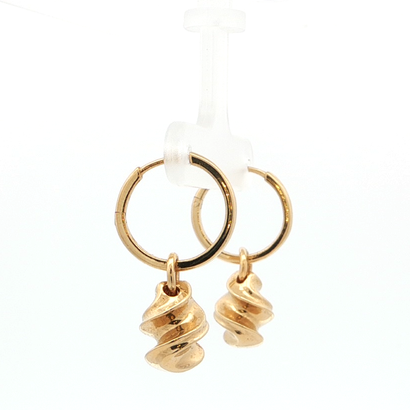 Spiral Drop Hoop Earrings | 18kt Gold Vermeil