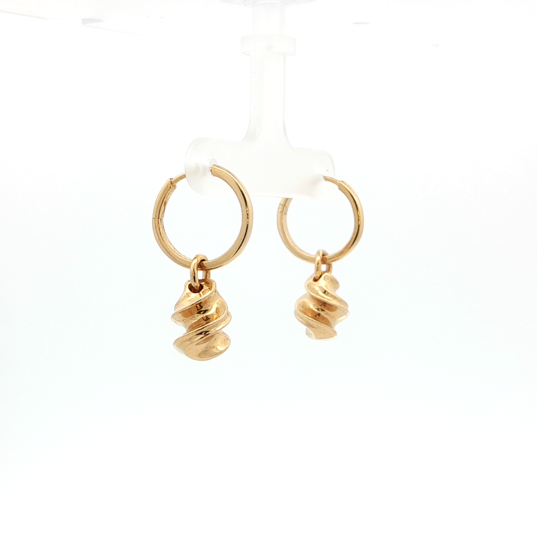 Spiral Drop Hoop Earrings | 18kt Gold Vermeil