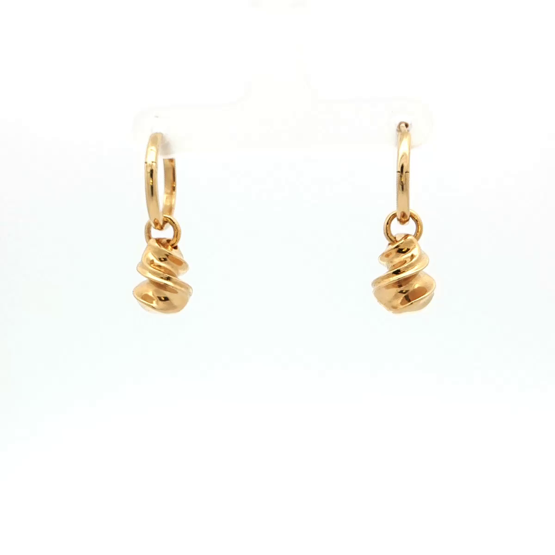 Spiral Drop Hoop Earrings | 18kt Gold Vermeil