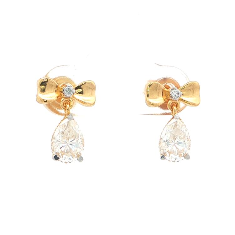 Bow Drop Earrings | Gold Plated