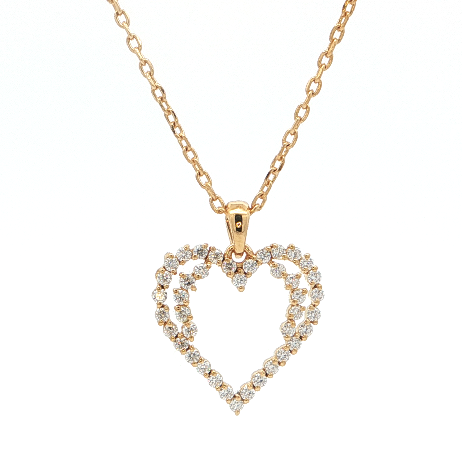 Sparkling Heart Solitaire Pendant